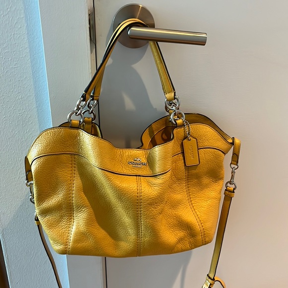 Coach Leather Handbag/Crossbody, Mustard Yellow - Picture 1 of 8